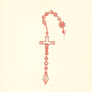 Loose Red Pencil Rosary Tattoo