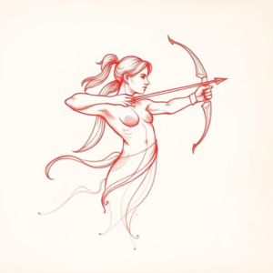 Loose Red Pencil Sagittarius Tattoo