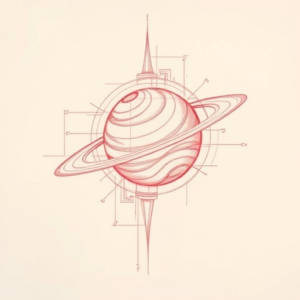 Loose Red Pencil Saturn Tattoo