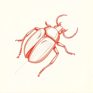 Loose Red Pencil Scarab Tattoo
