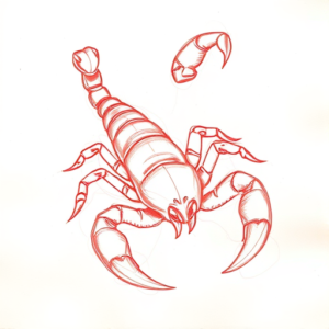 Loose Red Pencil Scorpion Tattoo