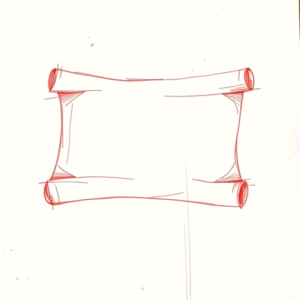 Loose Red Pencil Scroll Tattoo