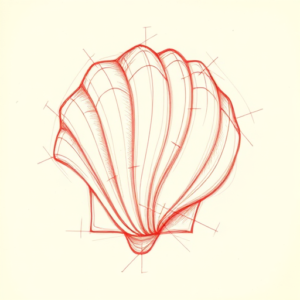 Loose Red Pencil Seashell Tattoo