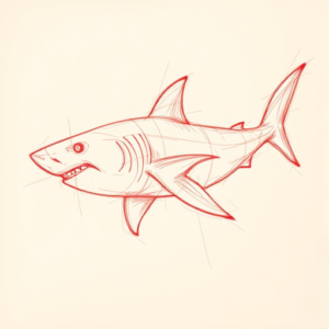 Loose Red Pencil Shark Tattoo