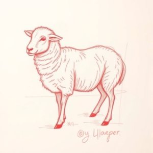 Loose Red Pencil Sheep Tattoo