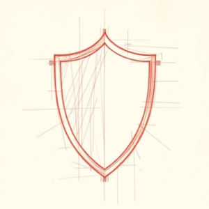 Loose Red Pencil Shield Tattoo