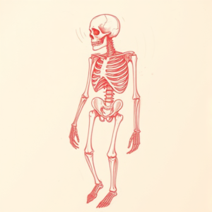Loose Red Pencil Skeleton Tattoo