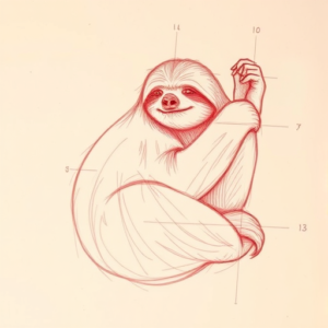 Loose Red Pencil Sloth Tattoo