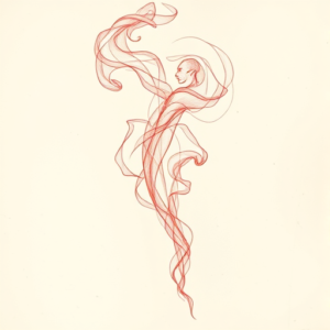 Loose Red Pencil Smoke Tattoo