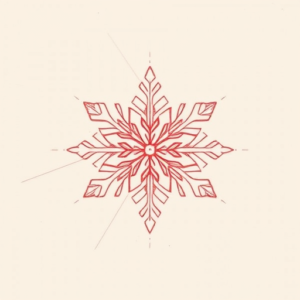 Loose Red Pencil Snowflake Tattoo