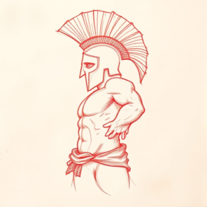 Loose Red Pencil Spartan Tattoo