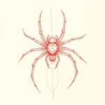 Loose Red Pencil Spider Tattoo