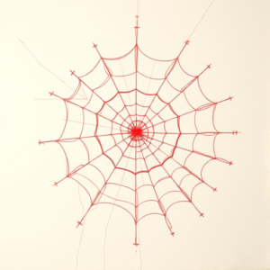 Loose Red Pencil Spiderweb Tattoo
