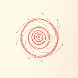 Loose Red Pencil Spiral Tattoo