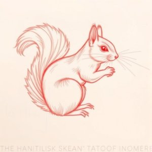 Loose Red Pencil Squirrel Tattoo