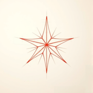 Loose Red Pencil Star Tattoo