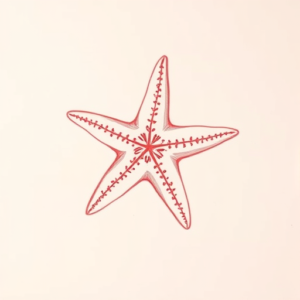 Loose Red Pencil Starfish Tattoo