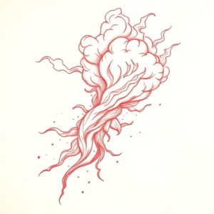 Loose Red Pencil Storm Tattoo