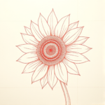 Loose Red Pencil Sunflower Tattoo
