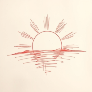 Loose Red Pencil Sunrise Tattoo
