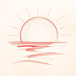 Loose Red Pencil Sunset Tattoo
