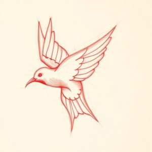Loose Red Pencil Swallow Tattoo