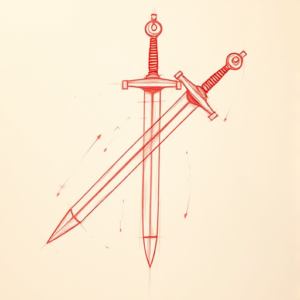 Loose Red Pencil Sword Tattoo