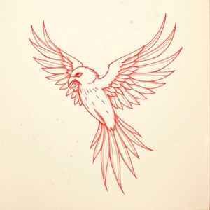 Loose Red Pencil Thunderbird Tattoo