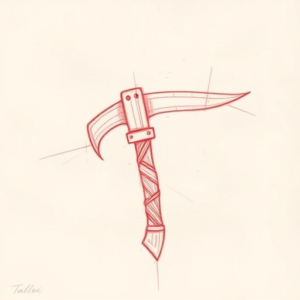 Loose Red Pencil Tomahawk Tattoo