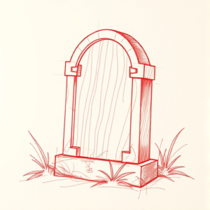 Loose Red Pencil Tombstone Tattoo