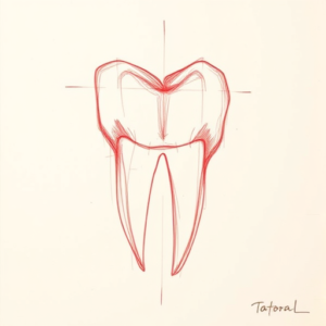 Loose Red Pencil Tooth Tattoo