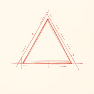 Loose Red Pencil Triangle Tattoo