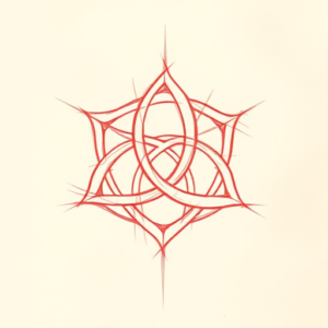 Loose Red Pencil Triquetra Tattoo