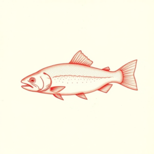 Loose Red Pencil Trout Tattoo