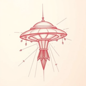 Loose Red Pencil Ufo Tattoo