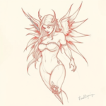 Loose Red Pencil Valkyrie Tattoo