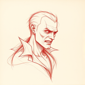 Loose Red Pencil Vampire Tattoo