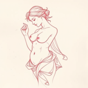Loose Red Pencil Venus Tattoo