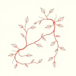 Loose Red Pencil Vine Tattoo