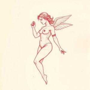 Loose Red Pencil Virgo Tattoo