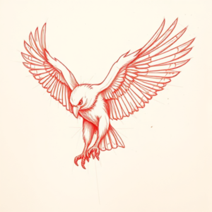 Loose Red Pencil Vulture Tattoo