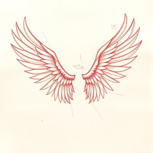 Loose Red Pencil Wings Tattoo