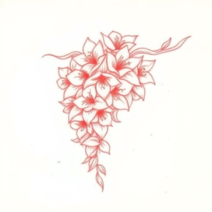 Loose Red Pencil Wisteria Tattoo