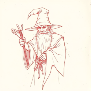 Loose Red Pencil Wizard Tattoo