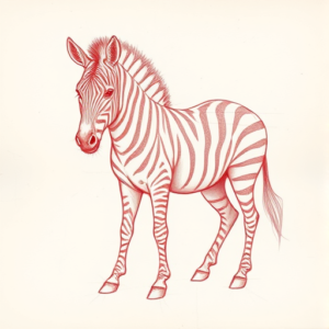 Loose Red Pencil Zebra Tattoo