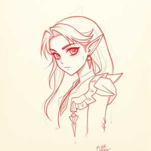 Loose Red Pencil Zelda Tattoo