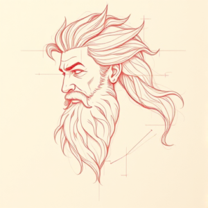 Loose Red Pencil Zeus Tattoo