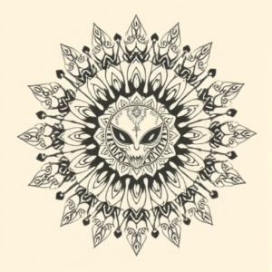 Mandala Alien Tattoo