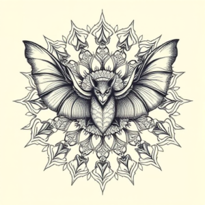 Mandala Bat Tattoo