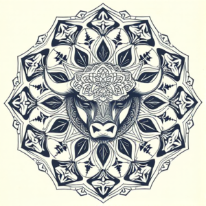 Mandala Bison Tattoo